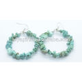 Round Shape Turquoise Chip Stone Earring